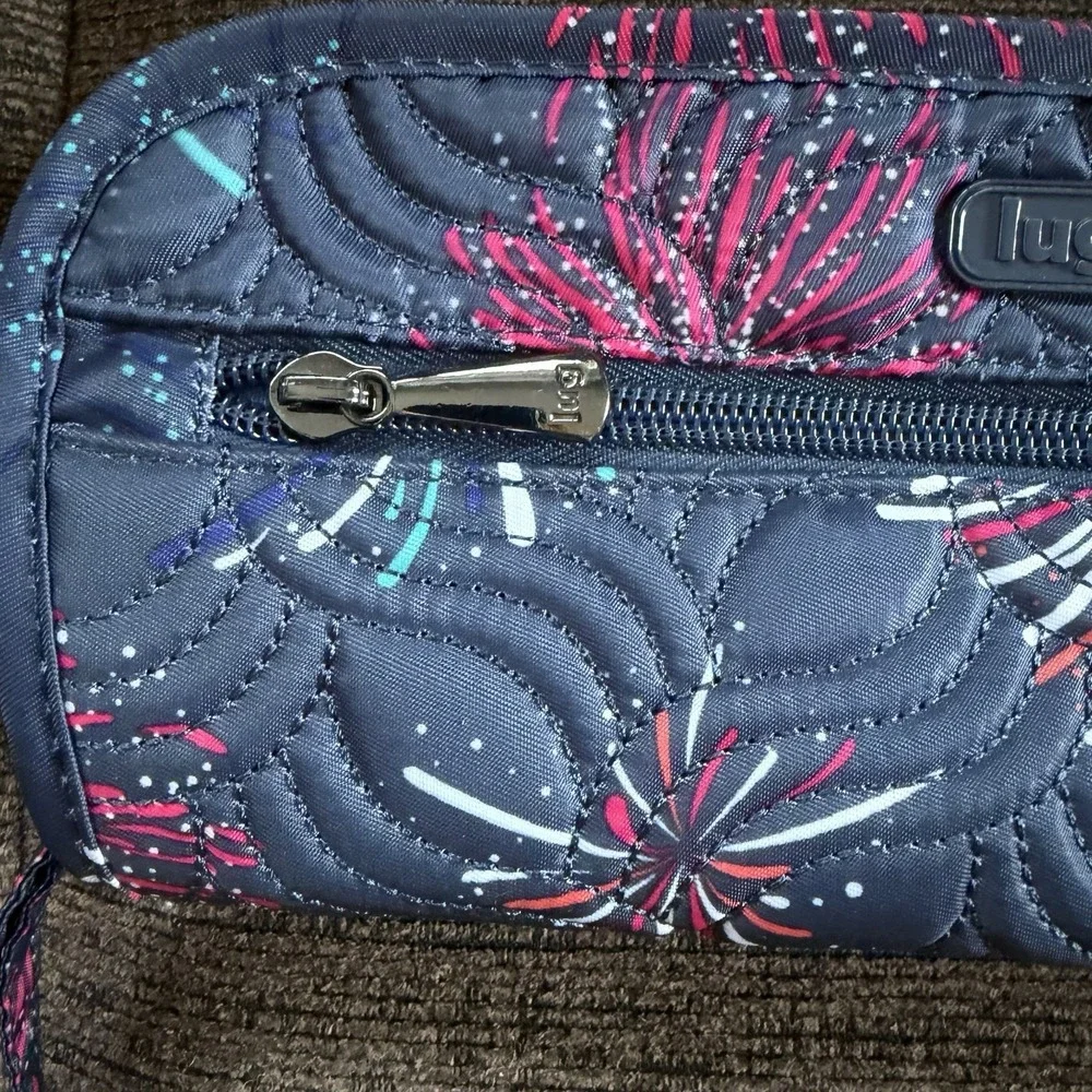 Lug Flipper Jewelry Makeup Organizer Travel Clutch in Fireworks Navy Blue 🎆